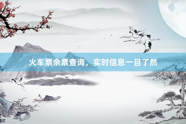 火车票余票查询，实时信息一目了然